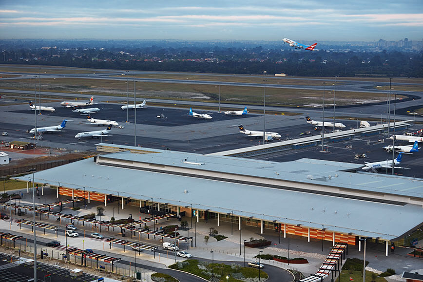 Our terminals image 4 - Aerial view of T2 Domestic terminal and apron