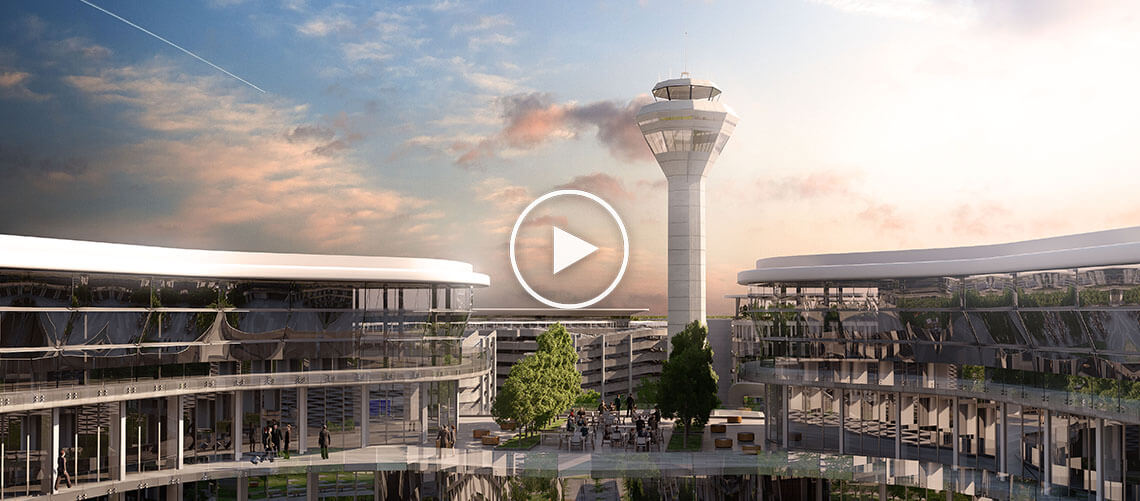 Artist render of Perth Airport in future